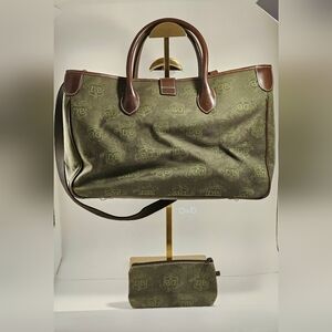 Dooney & Bourke Signature Purse Forest Green with Matching Pouch AND DUST BAG